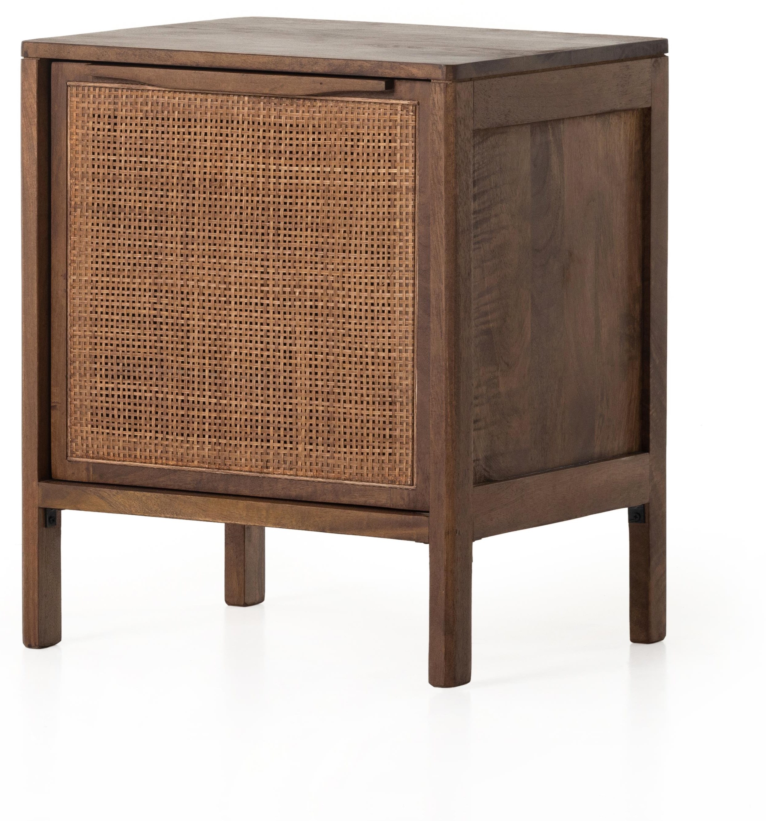Four Hands Prescott Mango Sydney Nightstand Right Brown Wash Reeds